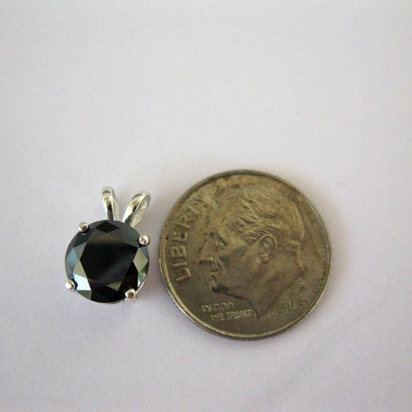 2.45ct Real Natural Black Diamond Necklace, Certificate, Free Diamond Tester - Picture 10 of 11